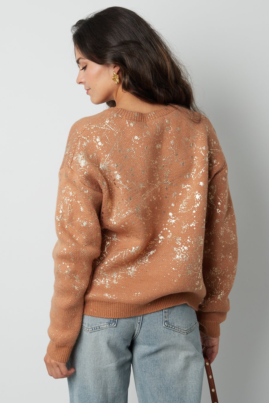 Pullover Glitzer Statement - schwarz Bild6